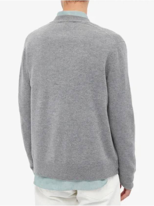 Keve Face Wool V-neck Cardigan Grey Melange - ACNE STUDIOS - BALAAN 6