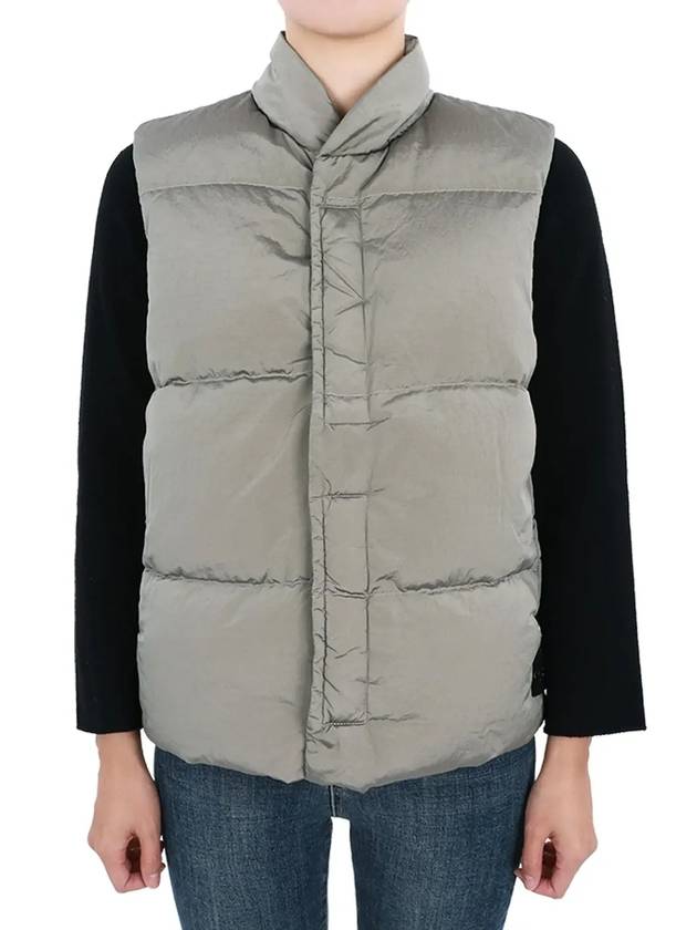 Kids Garment Dyed Nylon Metal Padded Vest Dove Grey - STONE ISLAND - BALAAN 4