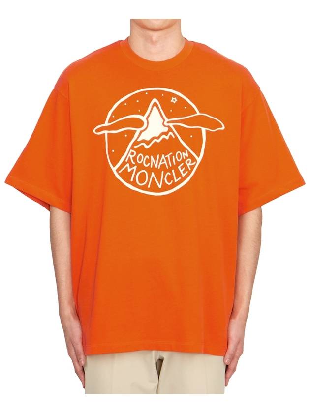 Logo Motif Short Sleeve T-Shirt Orange - MONCLER - BALAAN 2