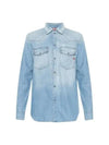 D Ocean Western Denim Long Sleeve Shirt Blue - DIESEL - BALAAN 2