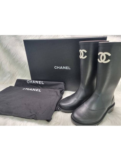 CC Logo Caoutchouc Rain Boots Black - CHANEL - BALAAN 2