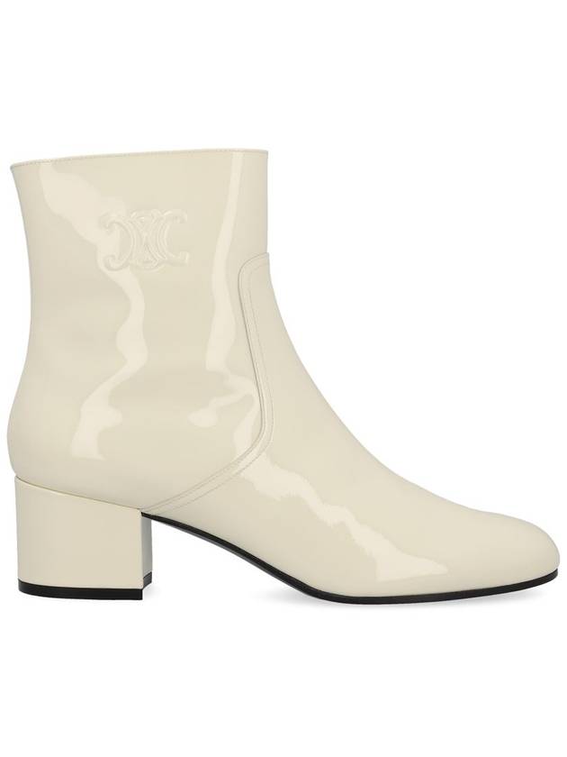 Les Triomphe Zip Calfskin Middle Boots White - CELINE - BALAAN 1