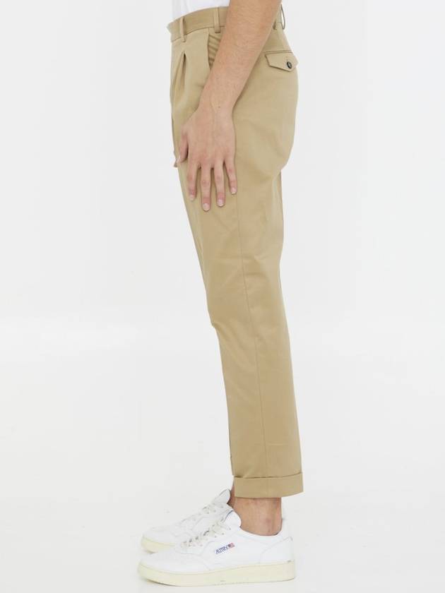 Beige Cotton Trousers - PT TORINO - BALAAN 3