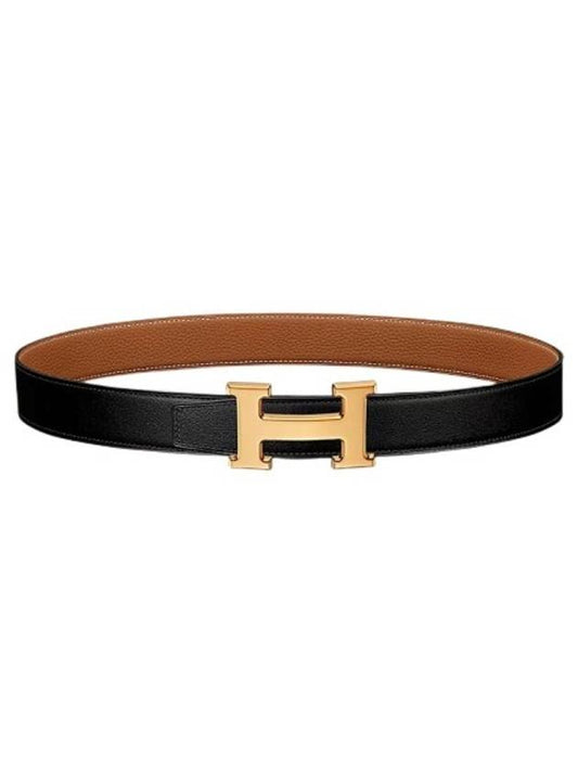 H Buckle Reversible 32mm Leather Black - HERMES - BALAAN 2