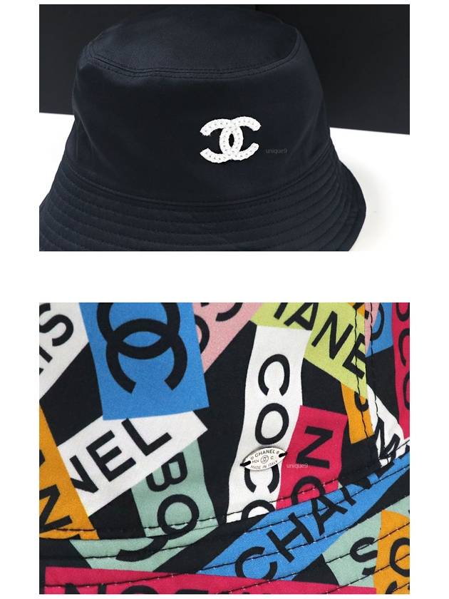 CC logo doublesided reversible bucket hat black - CHANEL - BALAAN 5