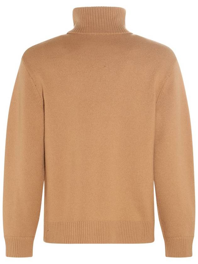 Walter Logo Merino Wool Turtleneck Brown - A.P.C. - BALAAN 5