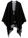 Wool Check Poncho Cape Grey - BURBERRY - BALAAN 6