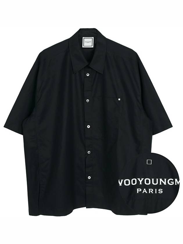 Men s Back Logo Cotton Short Sleeve Shirt Black - WOOYOUNGMI - BALAAN 2