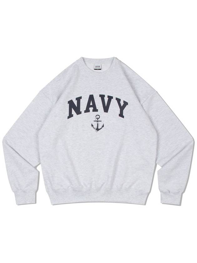 V Heavy Sweat Navy Sweatshirt 1% Melange - DE GRAND MATIN - BALAAN 3