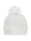 Women s Cashmere Knit Beanie 8504LXAK IVORY - BLACK&WHITE - BALAAN 3