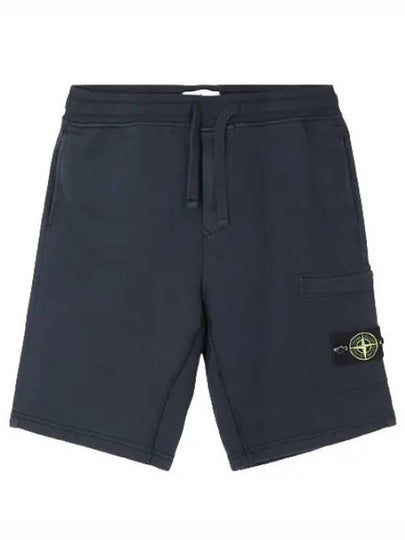 Cotton Fleece Cargo Bermuda Shorts Navy - STONE ISLAND - BALAAN 2