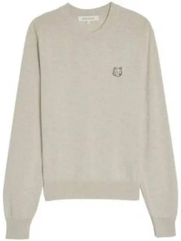 Bold Fox Head Wool Knit Top Grey - MAISON KITSUNE - BALAAN 2