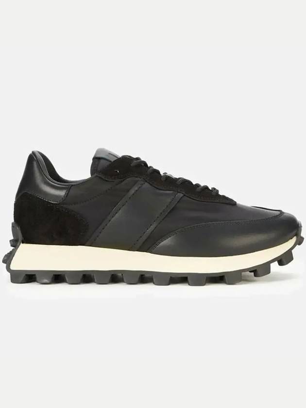 Women's Leather Fabric Low Top Sneakers Black - TOD'S - BALAAN 2