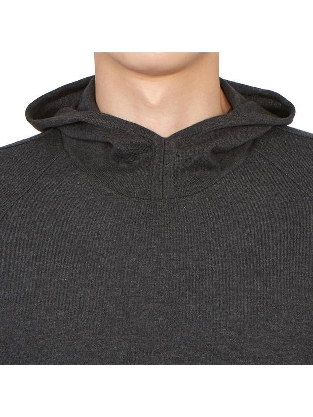 Men's Light Cotton Yarn Hoodie Charcoal - STONE ISLAND - BALAAN 7