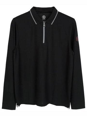 Black polo long sleeve shirt 51212727 026 - BOGNER - BALAAN 1