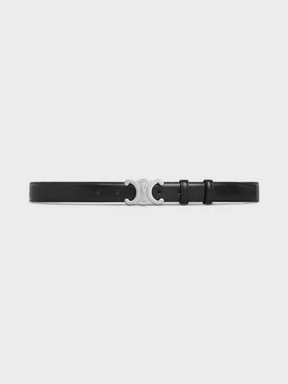 Triomphe Taurillon Medium Leather Belt Black - CELINE - BALAAN 2