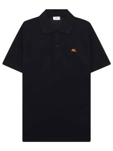 Cotton Polo Shirt Black - ETRO - BALAAN 1