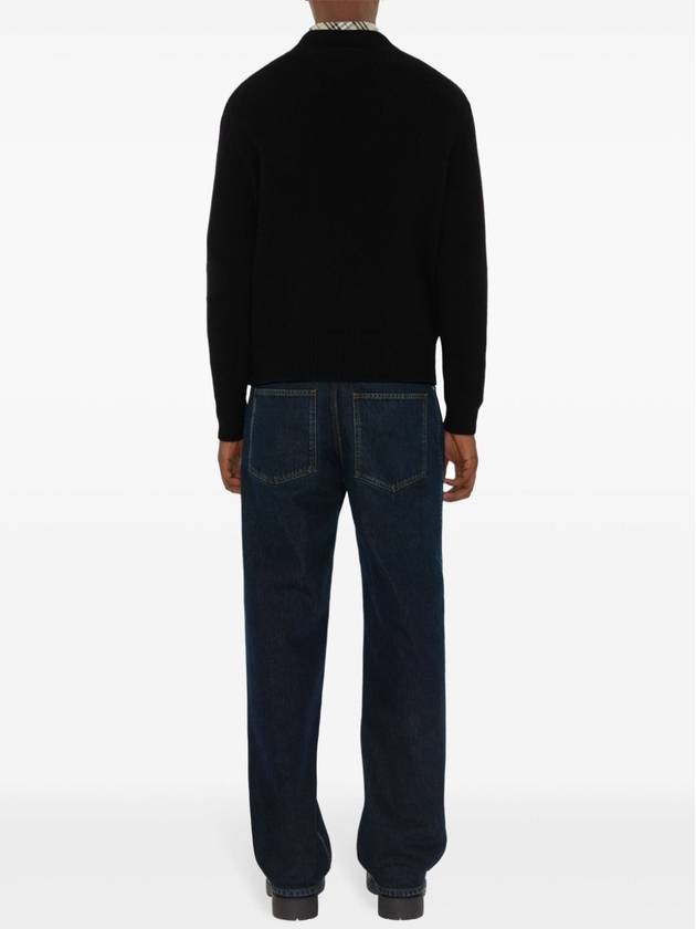 EKD Crew Neck Wool Cashmere Knit Top Black - BURBERRY - BALAAN 5