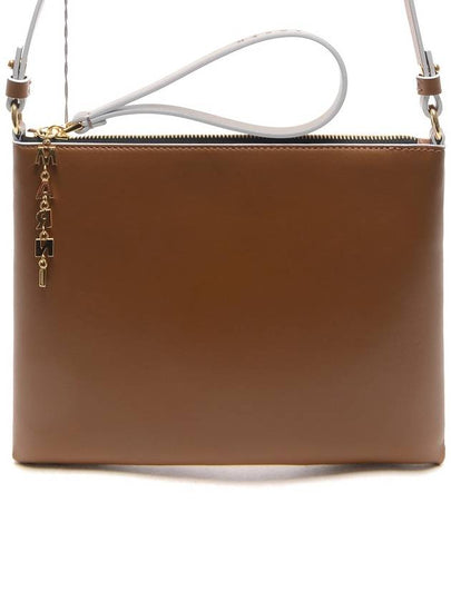 Women's Two-Tone Leather Clutch Bag Brown - MARNI - BALAAN 2