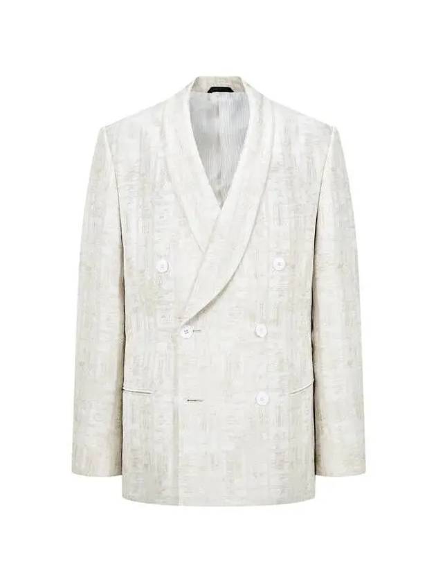 Men s patterned shawl double jacket light beige 270781 - GIORGIO ARMANI - BALAAN 1