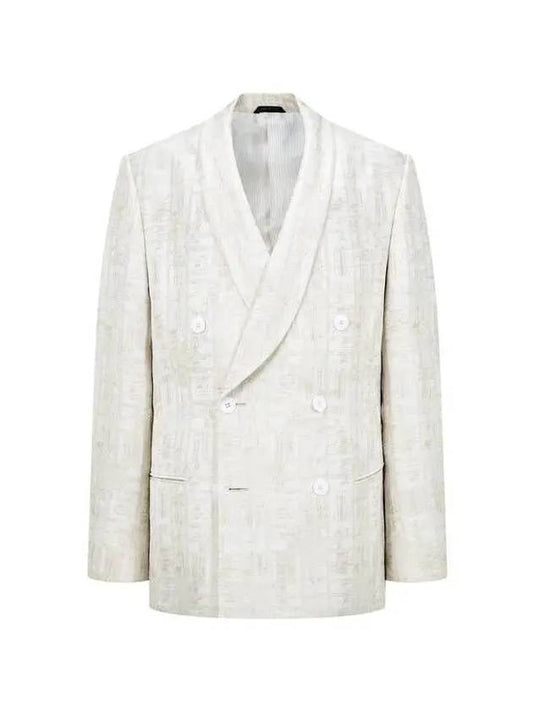 Men s patterned shawl double jacket light beige 270781 - GIORGIO ARMANI - BALAAN 1