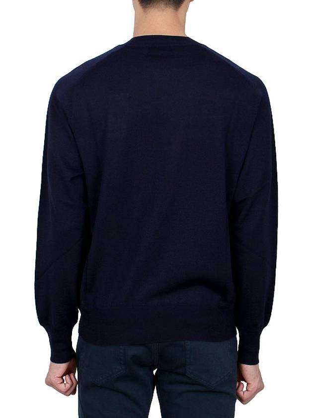 De Coeur Crew Neck Knit Top Night Blue - AMI - BALAAN 5