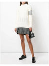 cable wool knit top white - THOM BROWNE - BALAAN.