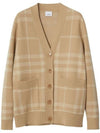 Check Pattern Buttoned Cardigan Beige - BURBERRY - BALAAN 1