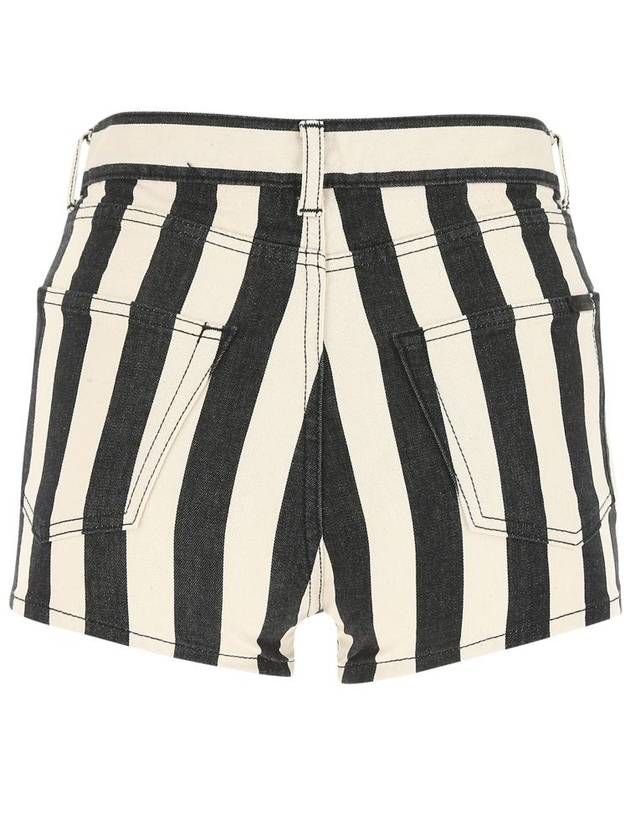 Striped High Waist Shorts - SAINT LAURENT - BALAAN 3