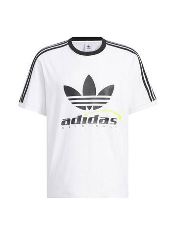 Trefoil Print Short Sleeve T-Shirt White - ADIDAS - BALAAN 1