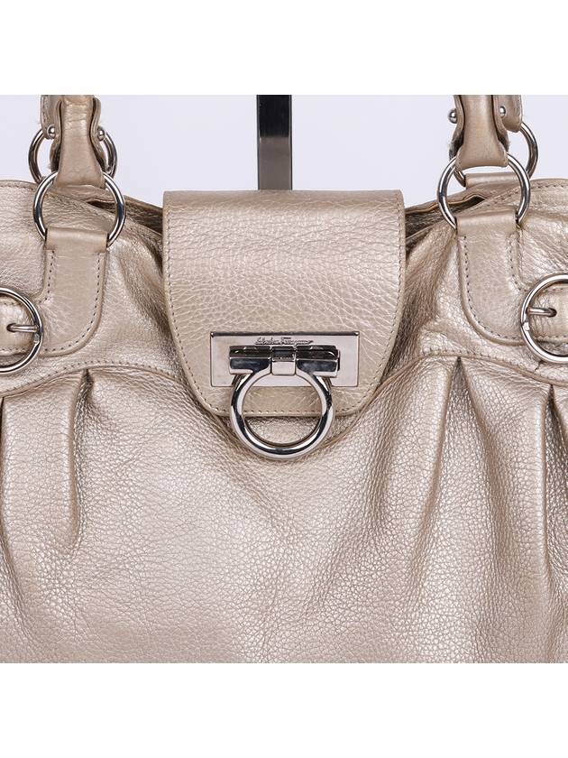 Ferragamo Gancini silver Marisa large shoulder bag - SALVATORE FERRAGAMO - BALAAN 2