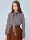 Tie blouse check brown 0121 - VOYONN - BALAAN 10