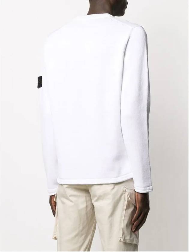 Men's Wappen Cotton Knit Top White - STONE ISLAND - BALAAN 4