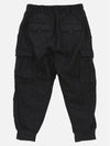 Back Logo Wool Flannel Cargo Track Pants Black - Y-3 - BALAAN 4