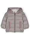 Moncler Baby MERARY Three Stripes Hooded Down Jacket Gray - MONCLER - BALAAN 1