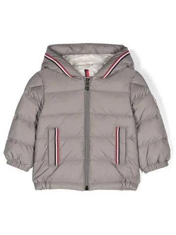 Moncler Baby MERARY Three Stripes Hooded Down Jacket Gray - MONCLER - BALAAN 1