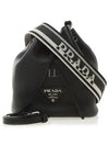 Logo Flo Leather Bucket Bag Black - PRADA - BALAAN 2