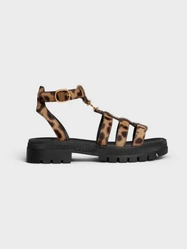 Cl?a Triomphe Gladiator Chunky Sandals Leopard Print Hairy Calfskin Black Brown Beige Boutique - CELINE - BALAAN 1