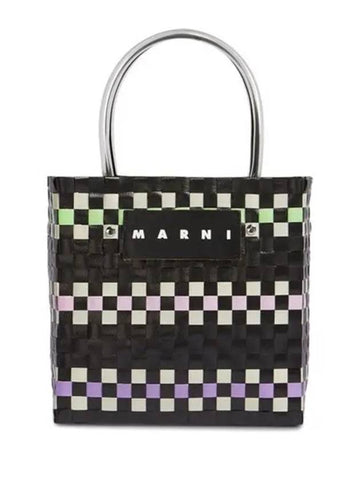 Market Mini Basket Nylon Blend Tote Bag Black SHMH006A00 RF081 CHN97 - MARNI - BALAAN 1