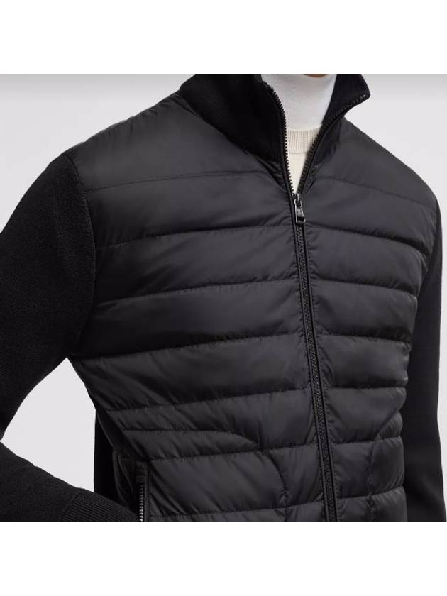 Padded wool cardigan black - MONCLER - BALAAN 4