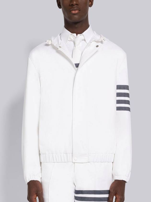 Diagonal armband hooded zip up jacket - THOM BROWNE - BALAAN 2