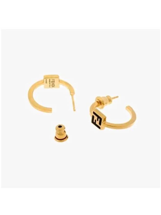 Forever Logo Earrings Gold Black - FENDI - BALAAN 5