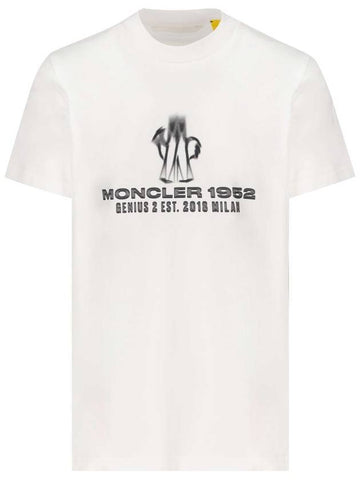 Genius 1952 Logo Short Sleeve T-Shirt Optical White - MONCLER - BALAAN 1