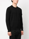 Logo Patch Knit Top Black - STONE ISLAND - BALAAN 4