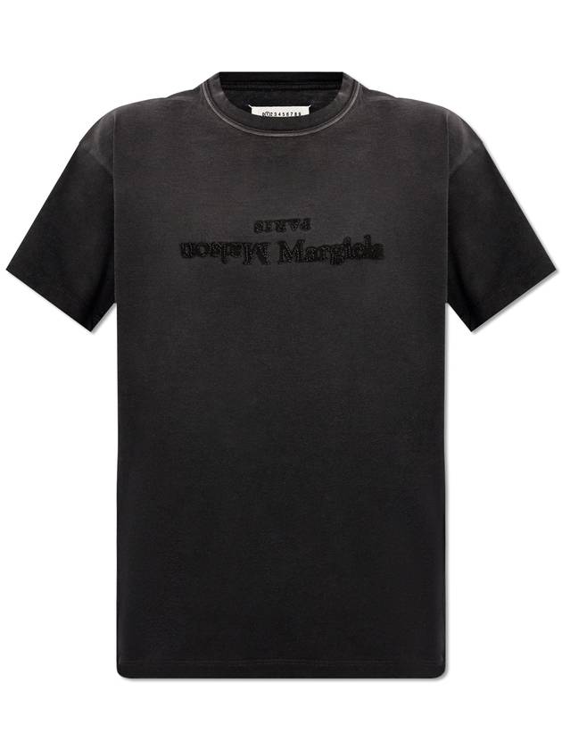 Reverse Logo Short Sleeve T-Shirt Washed Black - MAISON MARGIELA - BALAAN 2