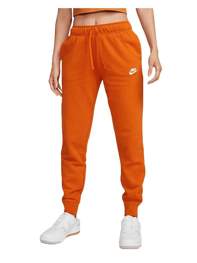 Sportswear Club Fleece Mid-Rise Track Pants Orange - NIKE - BALAAN 1