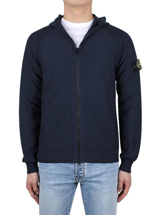 logo patch knit hooded zip-up 7815503B0 - STONE ISLAND - 2