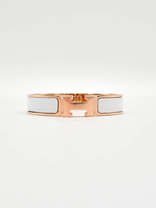 Clic H Bracelet Rose Gold Blanc - HERMES - BALAAN 5