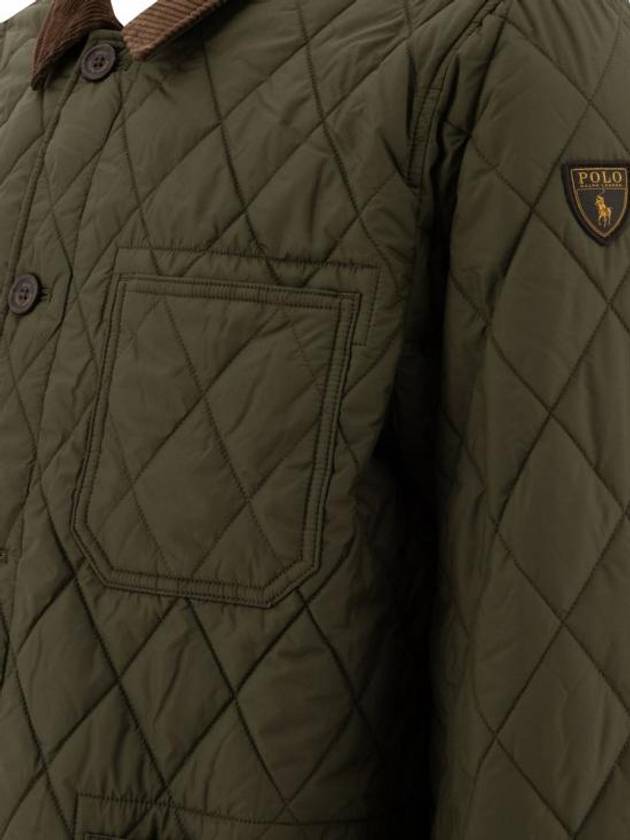 Diamond Quilted Jacket Khaki - POLO RALPH LAUREN - BALAAN 5