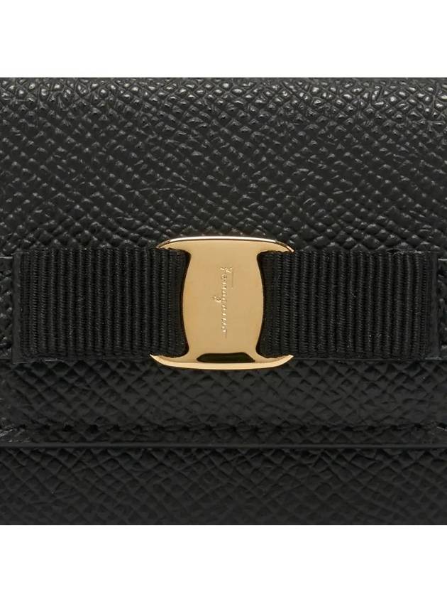 Vara Bow Compact Half Wallet Black - SALVATORE FERRAGAMO - BALAAN 4